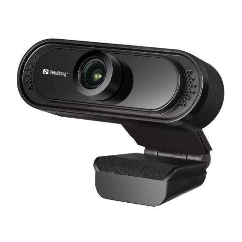 Sandberg USB FHD 2MP Webcam with Mic, 1080p, 30fps, Glass Lens, 60Â°, Clip-on/Stand, 5 Year Warranty