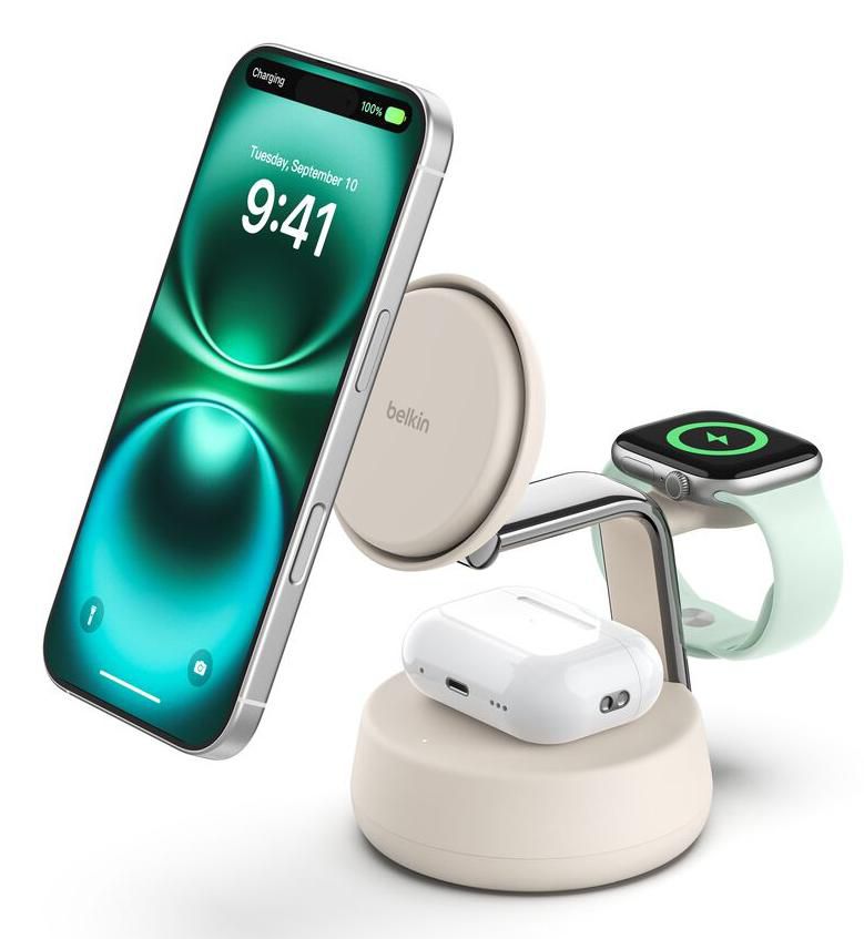Belkin Qi2 Fitness Tracker, Headphones, Smartphone, Smartwatch White Usb Wireless Charging Fast Charging Indoor