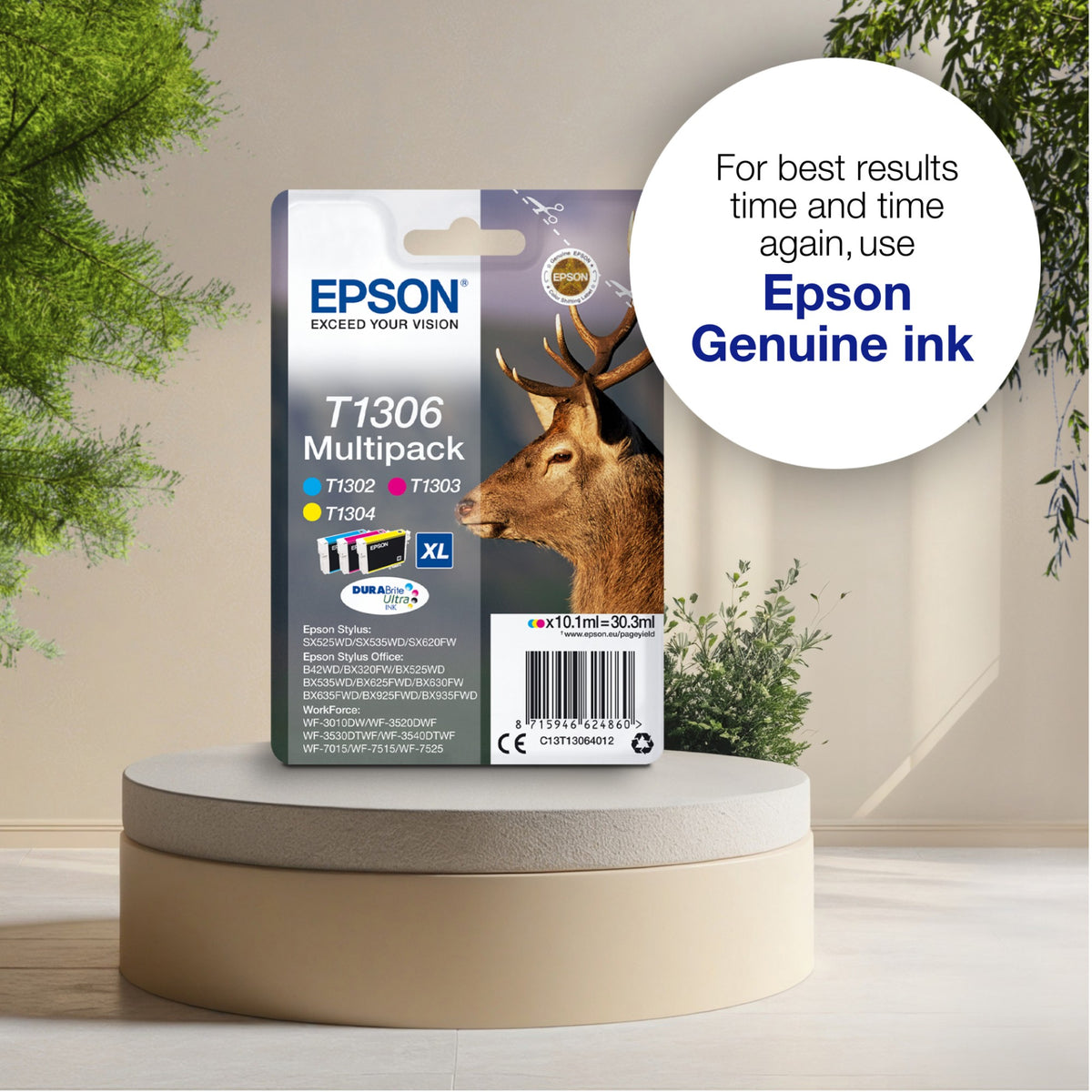 Epson C13T13014012/T1301 Ink cartridge black XL, 945 pages 25,4ml for Epson Stylus SX 525/WF 3500