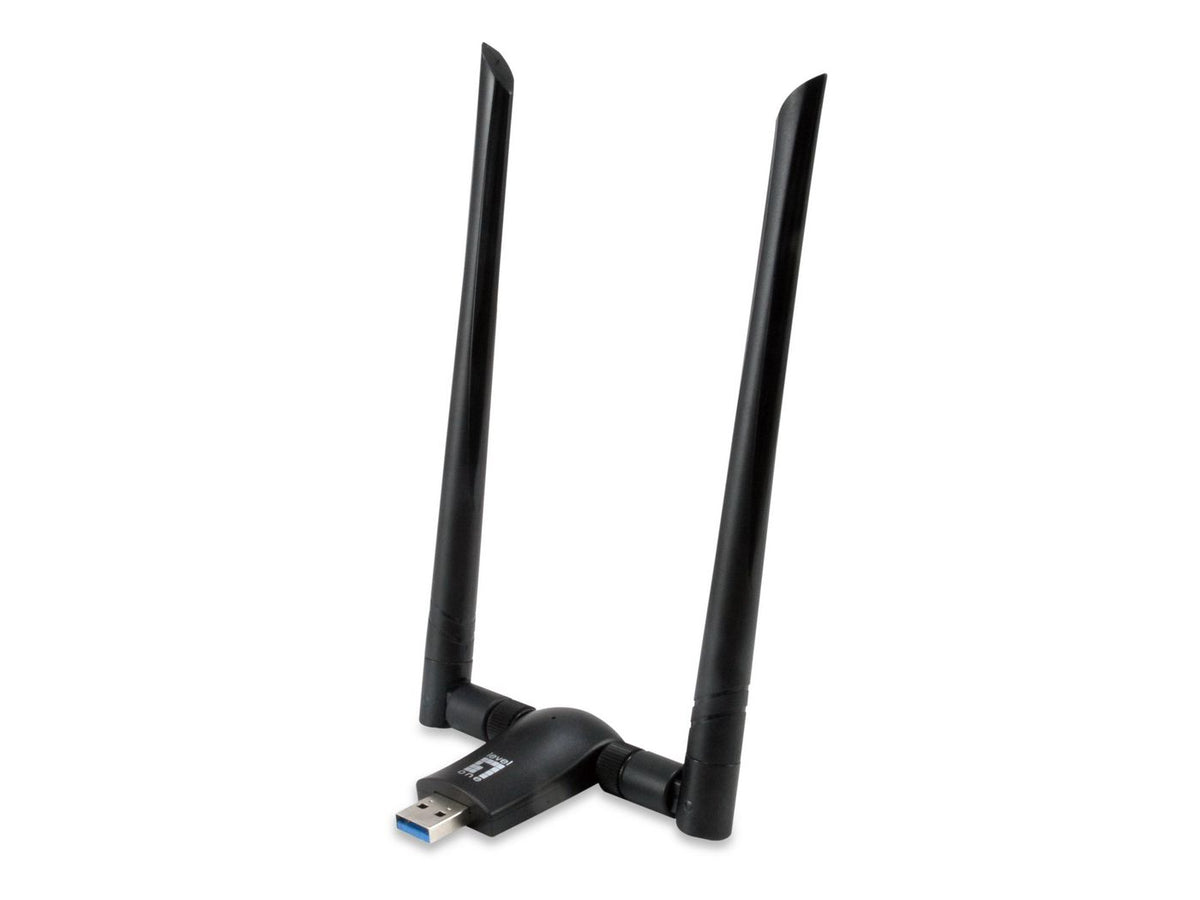 LevelOne AC1200 DUAL BAND WRLS USB ADAP WUA-1810E, Wireless, USB, WLAN, Wi-Fi 5 (802.11ac), 867 Mbit/s, Black