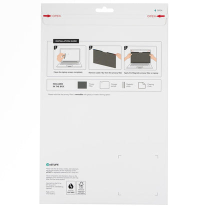 eSTUFF GLBM14309198 display privacy filter 35.6 cm (14") Laptop Frameless display privacy filter
