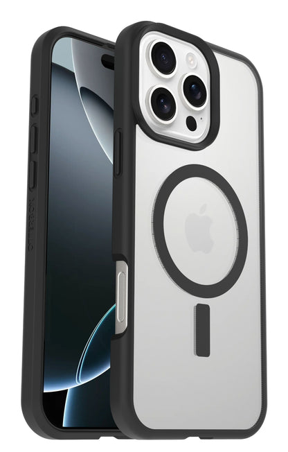OtterBox React Series for MagSafe for Apple iPhone 16 Pro Max, Black Crystal
