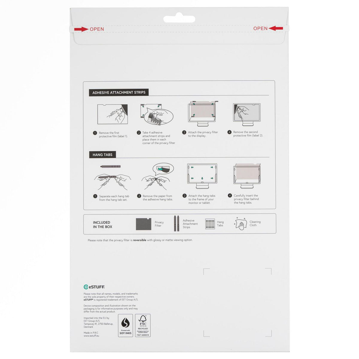 eSTUFF GLBB14304190 display privacy filter 35.8 cm (14.1") Laptop Frameless display privacy filter