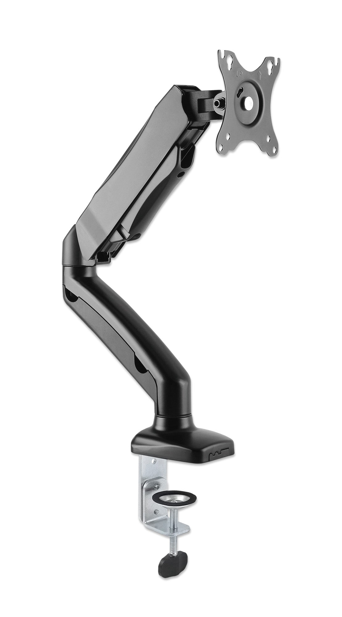 Manhattan Desk Mount for TV & Monitors (Full Motion Spring), For screens 13" to 27", C-Clamp or Grommet Assembly, VESA compatibility: 75x75mm and 100x100mm - check the dimensions of the four mounting holes on back of screen to ensure it fits, Max 9kg, Bla