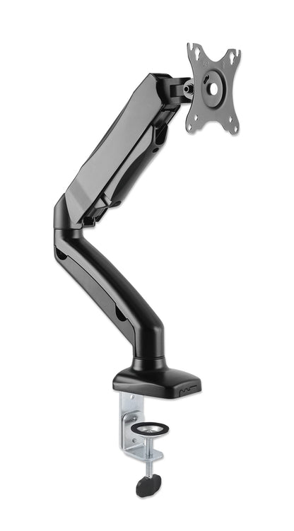 Manhattan Desk Mount for TV & Monitors (Full Motion Spring), For screens 13" to 27", C-Clamp or Grommet Assembly, VESA compatibility: 75x75mm and 100x100mm - check the dimensions of the four mounting holes on back of screen to ensure it fits, Max 9kg, Bla