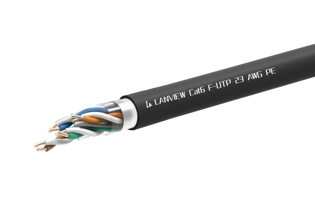 Lanview LVN-CAT6PE-FUTP-305M networking cable Black Cat6 F/UTP (FTP) Round