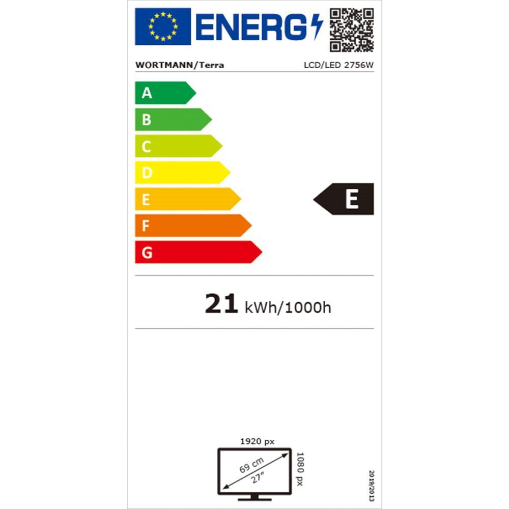 TERRA LCD/LED 2756W PV V4 schwarz GREENLINE PLUS computer monitor 68.6 cm (27") 1920 x 1080 pixels Full HD Black