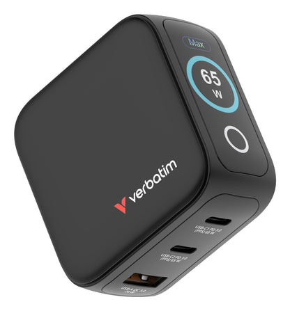 Verbatim Mini GaN Charger 65W with Display