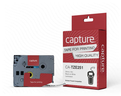 Capture CA-TZE251 label-making tape Black on white