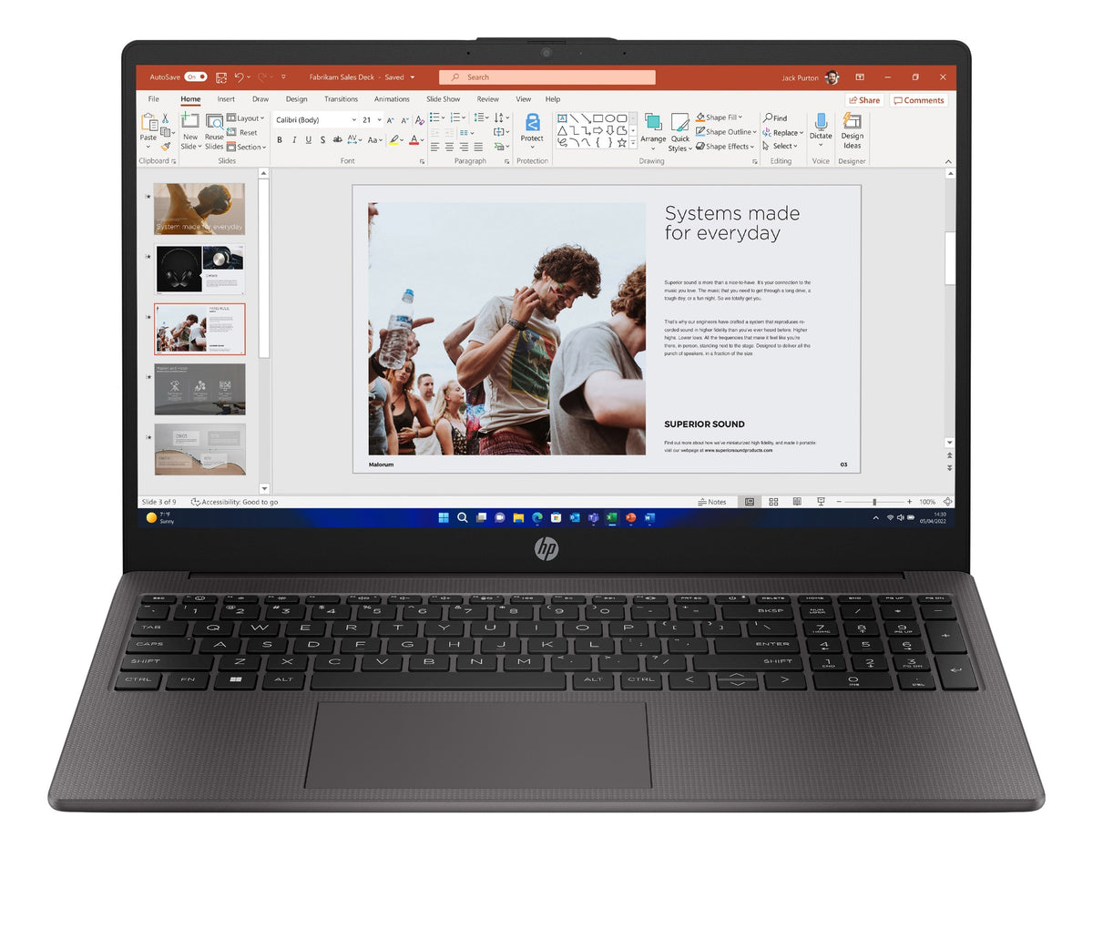 HP 255 G10 AMD Ryzen™ 5 7530U Laptop 39.6 cm (15.6") Full HD 8 GB DDR4-SDRAM 512 GB SSD Wi-Fi 6 (802.11ax) Windows 11 Home Black
