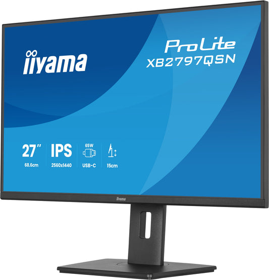 iiyama ProLite XB2797QSN-B1 computer monitor 68.6 cm (27") 2560 x 1440 pixels Quad HD LCD Black