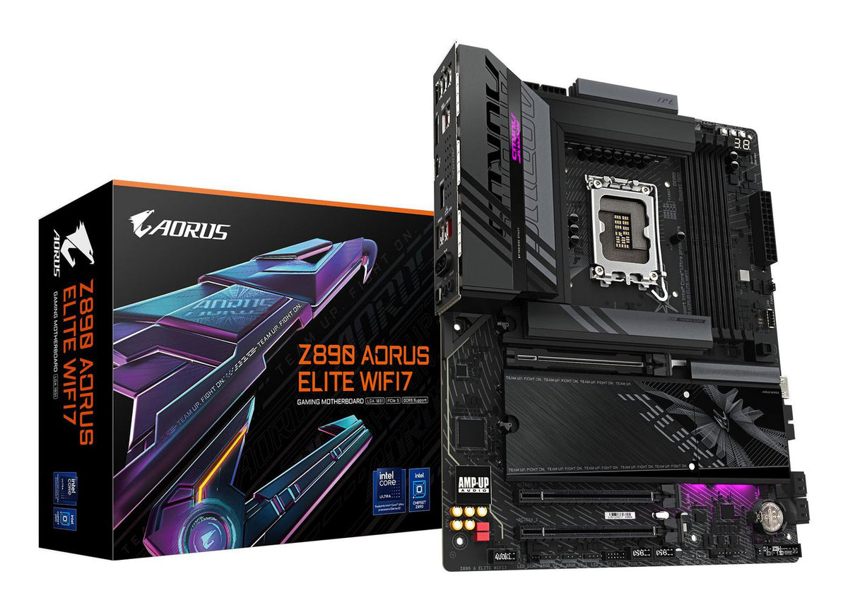 Gigabyte Z890 Aorus Elite Wifi7 Motherboard - Supports Intel Core Ultra (Series 2) Cpus, 16+1+2 Phases Vrm, Up To 8800Mhz Ddr5 (Oc), 1Xpcie