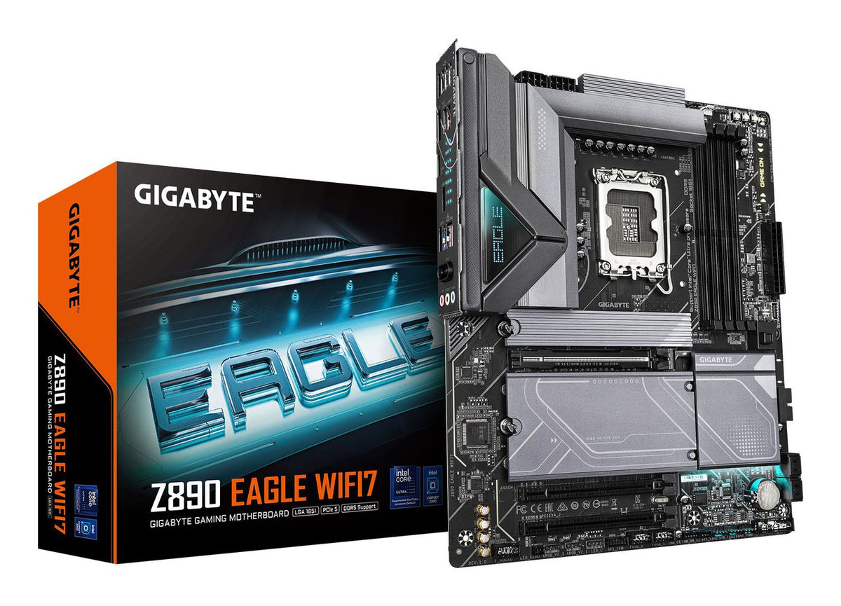 Gigabyte Motherboard - Supports Intel Core Ultra (Series 2) Cpus, 14+1+2 Phases Vrm, Up To 8800Mhz Ddr5 (Oc), 1Xpcie 5.0 + 3Xpcie 4.0, Wi-Fi 7,