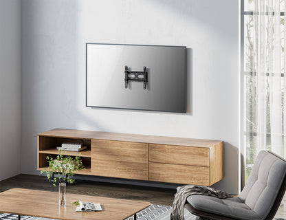Manhattan Wall Mount for TV & Monitors (Fixed Ultra Slim), For screens 23" to 42", VESA compatibility: all between 75x75mm to 200x200mm - check the dimensions of the four mounting holes on back of screen to ensure it fits, Max 45kg, Black, Bracket