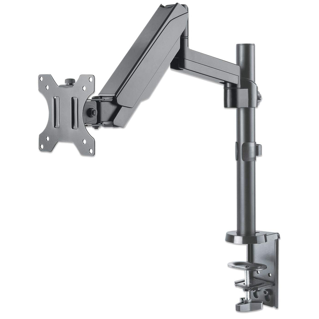 Manhattan Desk Mount for TV & Monitors (Full Motion Gas Spring), For screens 13" to 27", Clamp or Grommet Assembly, VESA compatibility: 75x75mm and 100x100mm - check the dimensions of the four mounting holes on back of screen to ensure it fits, Max 8kg, B