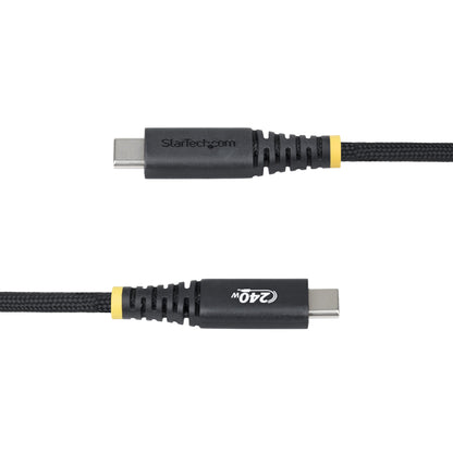 StarTech.com 6ft (2m) USB-C Charging Cable, Durable and Ultra-Flexible, Side Screw Locking, 240W (5A) PD EPR, USB 2.0 Laptop Charger Cable, USB-IF Certified, Rugged USB-C Charging Cord