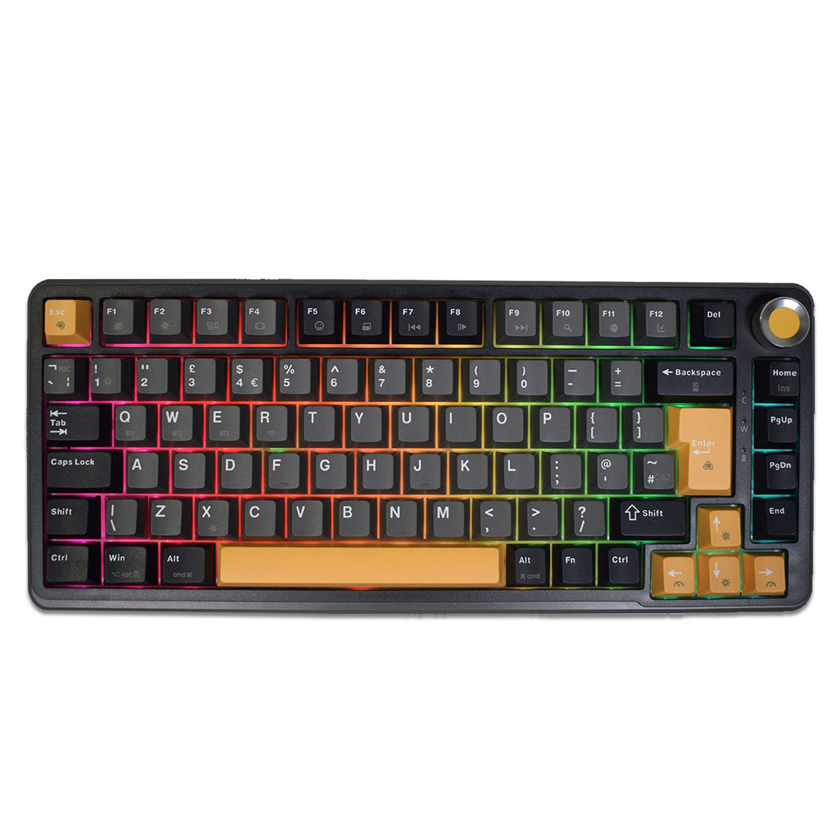 Marvo Titan 75 KG986W Wireless Mechanical Gaming , Tri-Mode Connectivity, Wired, 2.4GHz & Bluetooth, Hot-Swappable Mechanical Switches, Vibrant RGB Backlighting, Full-Key Anti-Ghosting keyboard QWERTY English Black