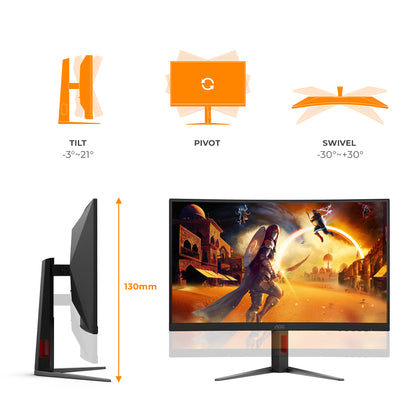 AOC G4 C27G4Z2 computer monitor 68.6 cm (27") 1920 x 1080 pixels Full HD LCD Black, Red