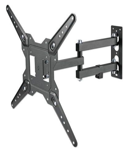 Manhattan Wall Mount for TV & Monitors (Full Motion), For screens 32" to 55", VESA compatibility: all between 100x100mm to 400x400mm - check the dimensions of the four mounting holes on back of screen to ensure it fits, Max 30kg, Black, Bracket