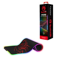 Marvo MG010 Gaming Mouse Pad, 7 colour LED with 3 RGB Effects, XL 800x310x4mm, USB Connection, Soft Microfiber Surface for speed and control with Non-Slip Rubber Base and Stitched Edges, Black