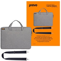 Prevo 15.6 Inch Laptop Bag, Cushioned Lining, With Shoulder Strap, Light Grey