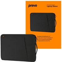 Prevo 14 Inch Laptop Sleeve, Side Pocket, Cushioned Lining, Black