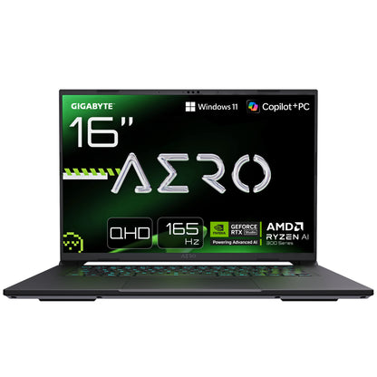 GIGABYTE AERO X16 2WH Gaming Laptop - 16“, 165Hz WQXGA, Ryzen AI 9 HX 370, NVIDIA RTX 5070, 32GB DDR5 5600MHz, 2TB Gen4 SSD, Win 11 Pro, 2 Year Warranty, Dolby Atmos, AERO X16 2WHA3UKC65DP
