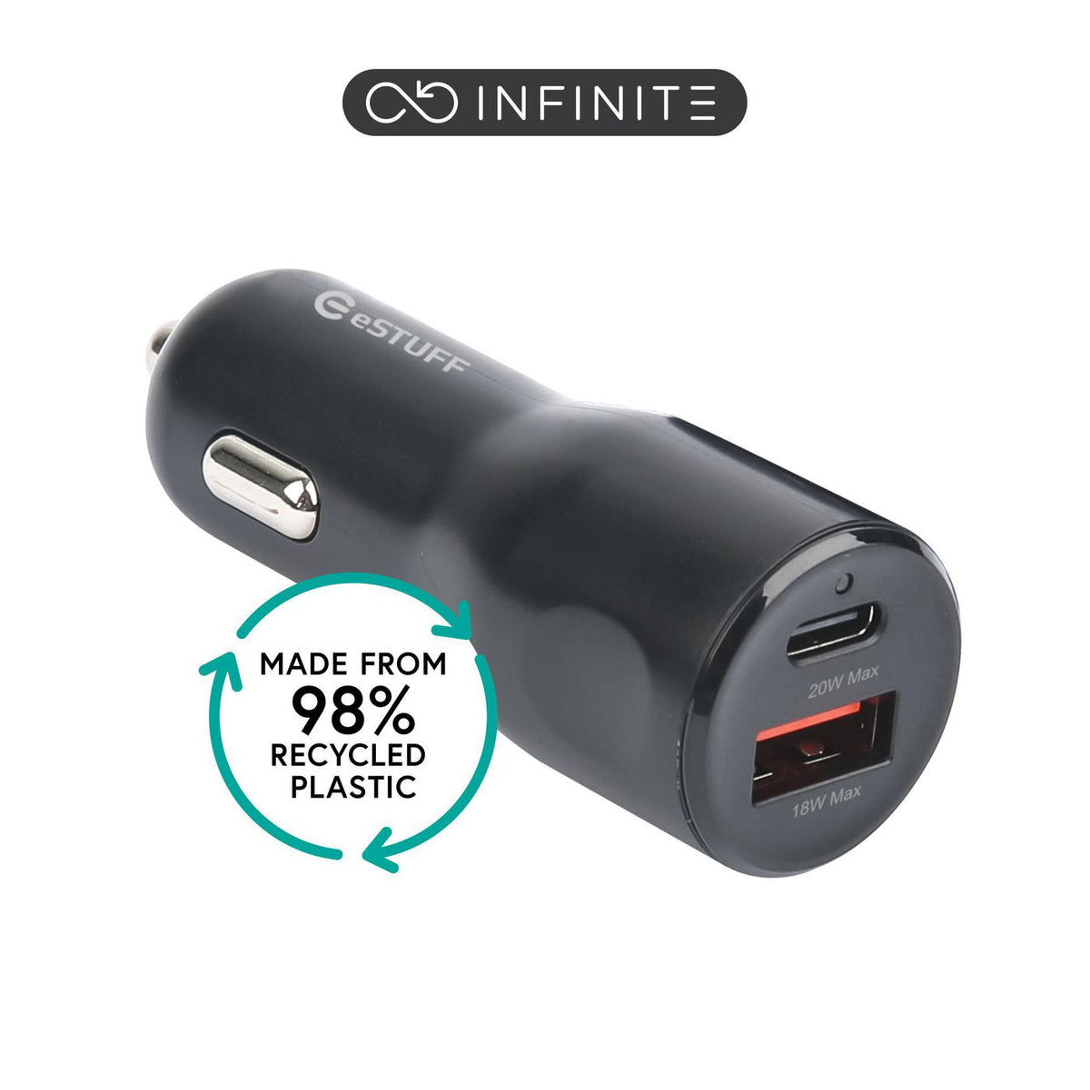 eSTUFF ES631031 mobile device charger Mobile phone Black Cigar lighter Fast charging Auto