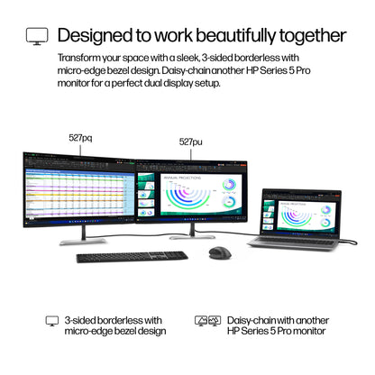HP Series 5 Pro 27 inch QHD USB-C Monitor - 527pu