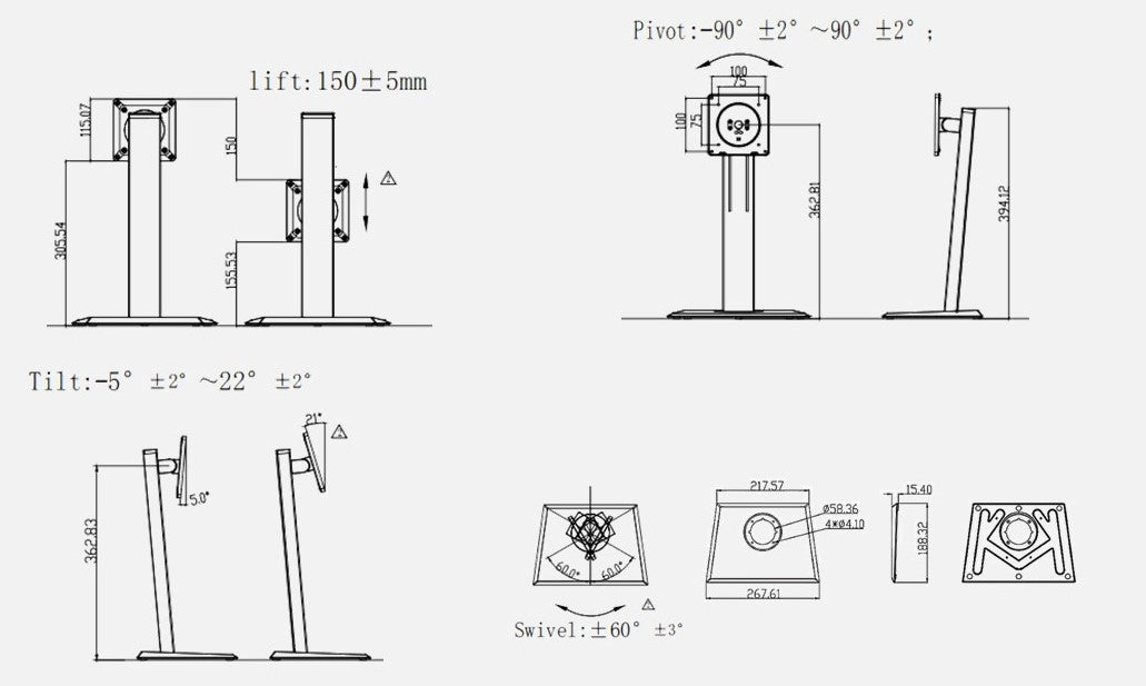 Hannspree 80-04000014G000 monitor mount / stand 71.1 cm (28") Desk
