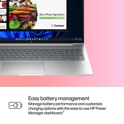 HP ProBook 4 G1iR Intel Core 5 120U Laptop 40.6 cm (16") WUXGA 8 GB DDR5-SDRAM 256 GB SSD Wi-Fi 6E (802.11ax) Windows 11 Pro Silver