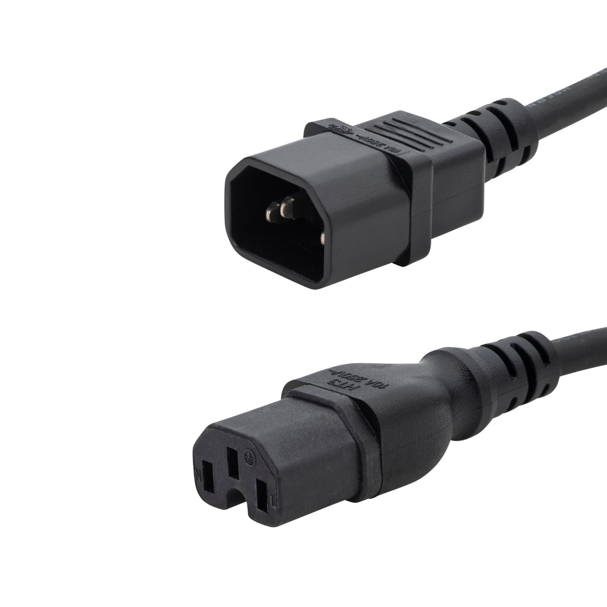 connektgear 1m Mains Extension Hot Rated Power Cable - C14 Plug to C15 Socket
