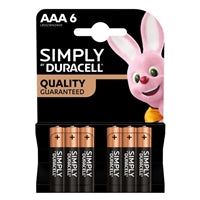 Duracell Simply Alkaline Pack of 6 AAA Batteries