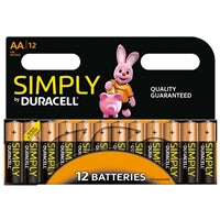 Duracell Simply Alkaline Pack of 12 AA Batteries