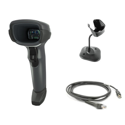 Zebra 1D/2D/OCR, 340 mA, IP52, Array Imager, Black, USB cable kit with Stand