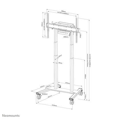 Neomounts FL55-875WH1 TV trolley 55-100" - motorised - TÜV