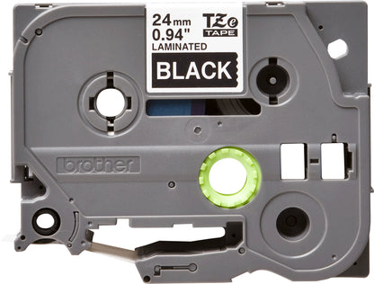 Brother TZE-355 DirectLabel white on black Laminat 24mm x 8m for Brother P-Touch TZ 3.5-24mm/HSE/36mm/6-24mm/6-36mm