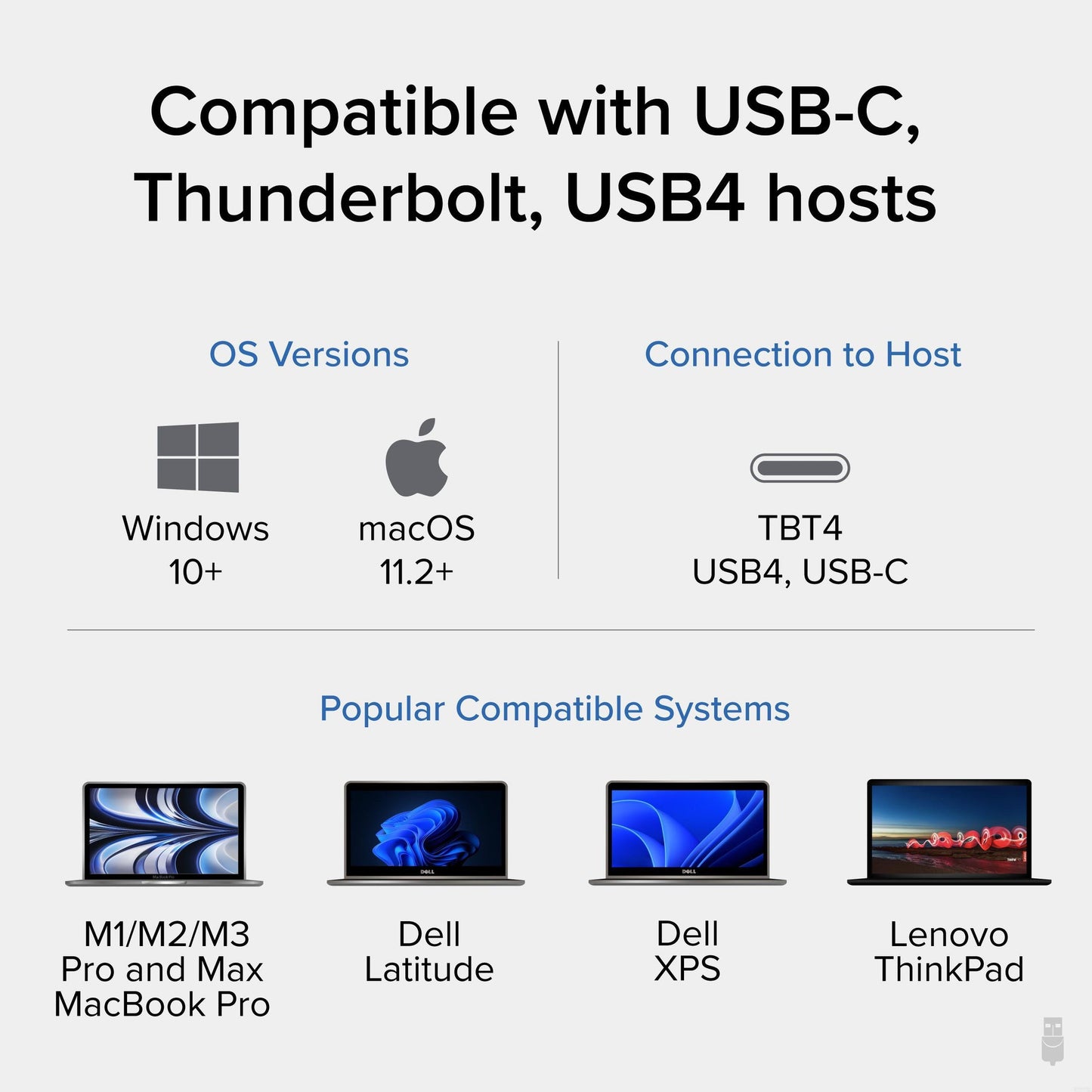 Plugable Technologies Thunderbolt 4 Dock with 100W Charging, Thunderbolt Certified, Laptop Docking Station Dual Monitor Single 8K or Dual 4K HDMI for Windows and Mac, 4X USB, Gigabit Ethernet (TBT4-UD5)