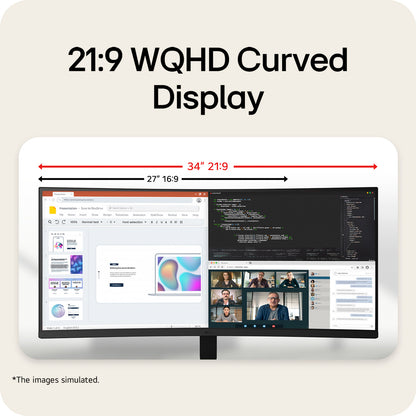 LG UltraWide U6 34U601B, 34-inch WQHD Curved (1800R) 120Hz Monitor, HDR10 & 99% sRGB AMD FreeSync™ Premium