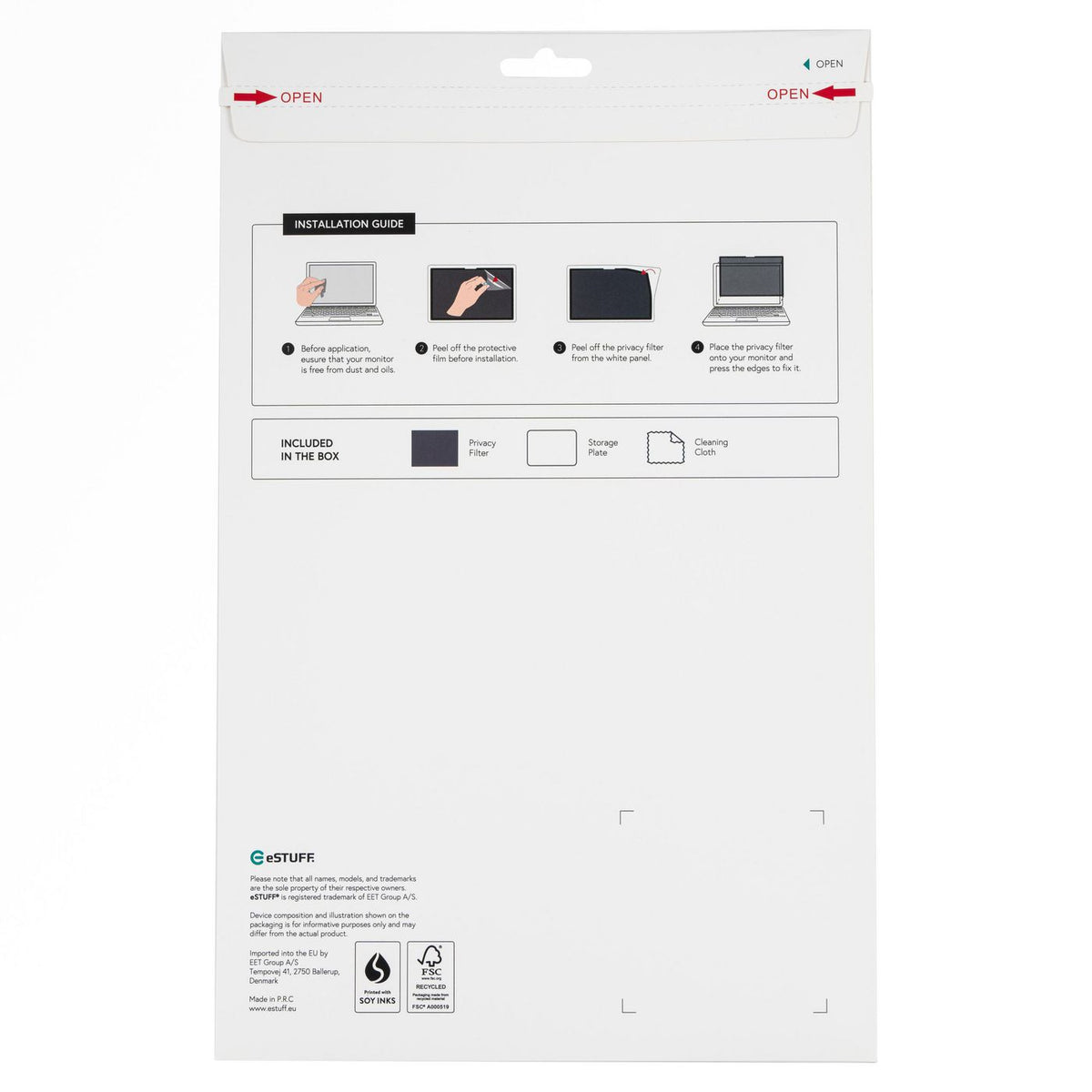eSTUFF GLBW10244175 display privacy filter 27.9 cm (11") Tablet Frameless display privacy filter