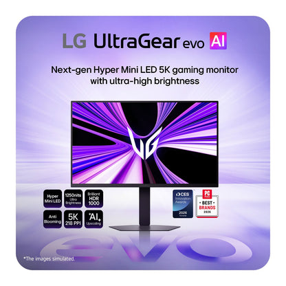 LG UltraGear evo GM9 27" IPS Hyper Mini LED Dual Mode 5K 165Hz QHD 330Hz Gaming AI Monitor