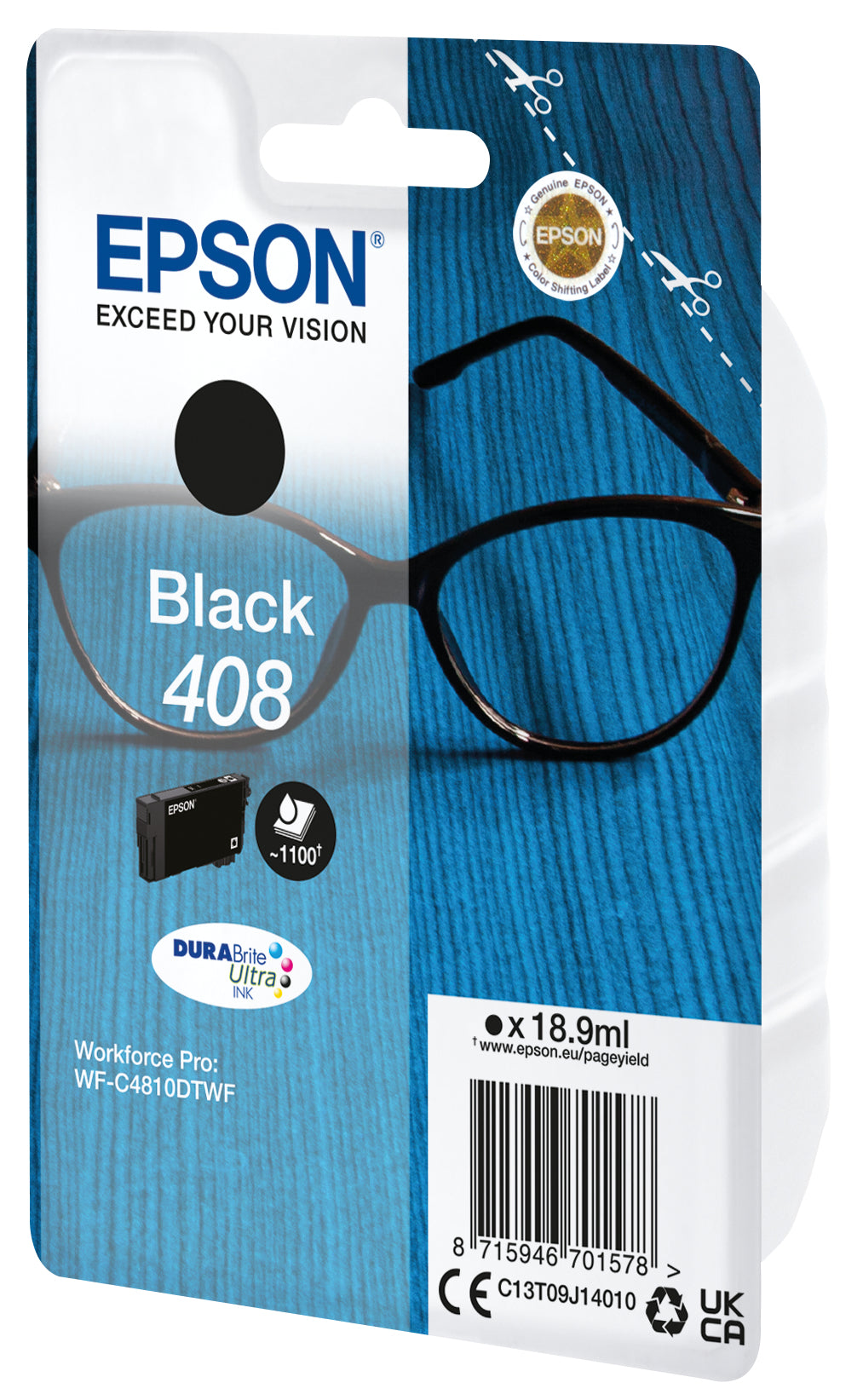 Epson C13T09J14010/408 Ink cartridge black, 1.1K pages ISO/IEC 24711 18.9ml for Epson WF-C 4810