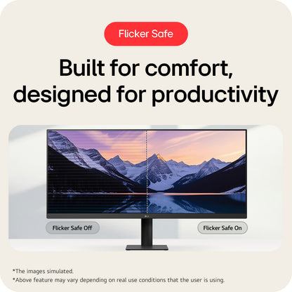 LG UltraWide U5 Monitor (34U511A) - 34-inch 21:9 UltraWide™ WFHD (2560x1080) IPS Display, sRGB 99%, HDR400, 100Hz Refresh Rate, Eye-Care Features, Clutter-free Design, Height Adjustable