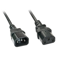 Lindy 30332 3m IEC C13 (Kettle) To IEC C14 (Kettle) Mains Extension Cable - Black