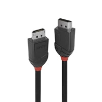 LINDY 36492 Black Line DisplayPort Cable, DisplayPort 1.2 (M) to DisplayPort 1.2 (M), 2m, Black & Red, Supports UHD Resolutions up to 4096x2160@60Hz, Triple Shielded Cable, Corrosion Resistant Copper 30AWG Conductors, Retail Polybag Packaging