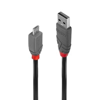 Lindy 36730 0.2m USB 2.0 Type A to Micro-B Cable, Anthra Line