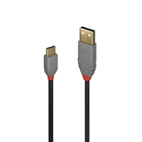 Lindy 36886 1m USB-A (M) 2.0 To USB-C (M) 2.0 Anthra Line 480Mbps Cable - Black