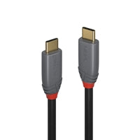 Lindy 36902 1.5m USB-C (M) 3.2 5 Amp PD 3.0 Anthra Line 20Gbps Cable - Black