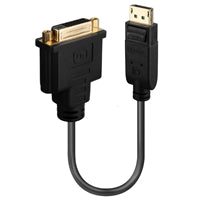 Lindy 41004 0.15m DisplayPort (M) 1.2 To DVI-D (F) 1920x1080@60Hz Adapter Cable - Black