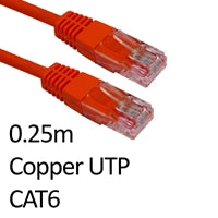 RJ45 (M) to RJ45 (M) CAT6 0.25m Red OEM Moulded Boot Copper UTP Network Cable